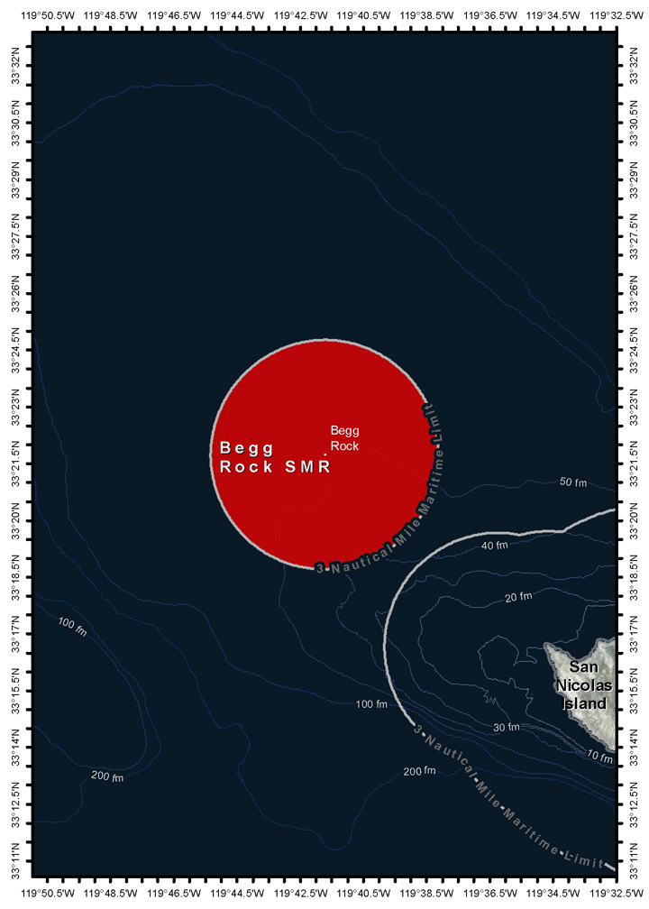 Map of Begg Rock State Marine Reserve - click to enlarge in new tab